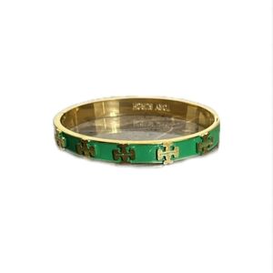 Tory Burch Green and Gold Bangle